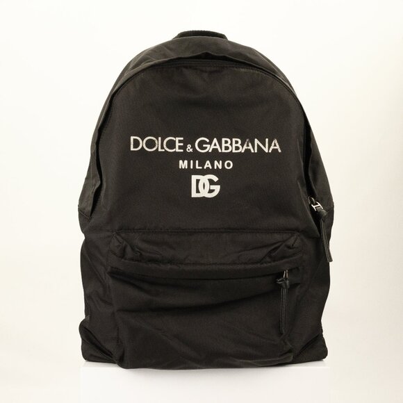 Dolce & Gabbana Nylon Distressed Milano Print Backpack, Black - Picture 1 of 11